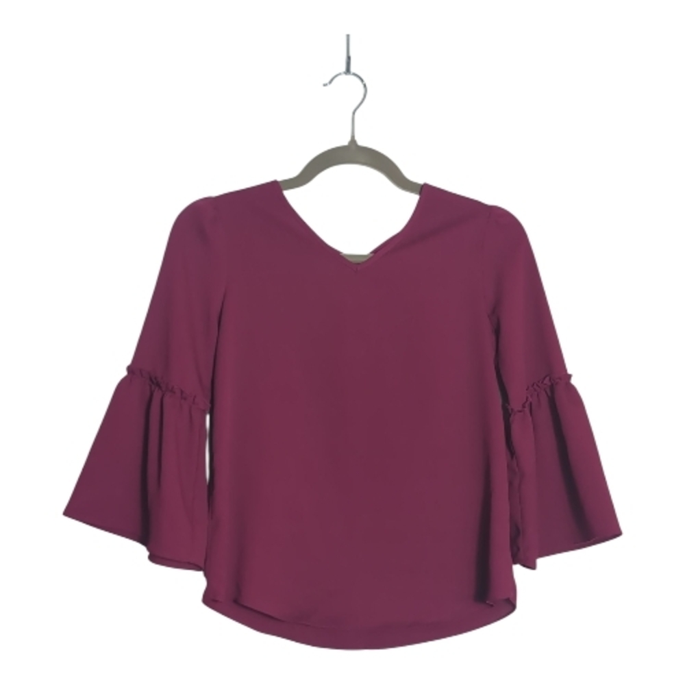 Iz Byer Medium Purple Bell Sleeve boho Cropped  Fairy Dark Coquette Boho Chic